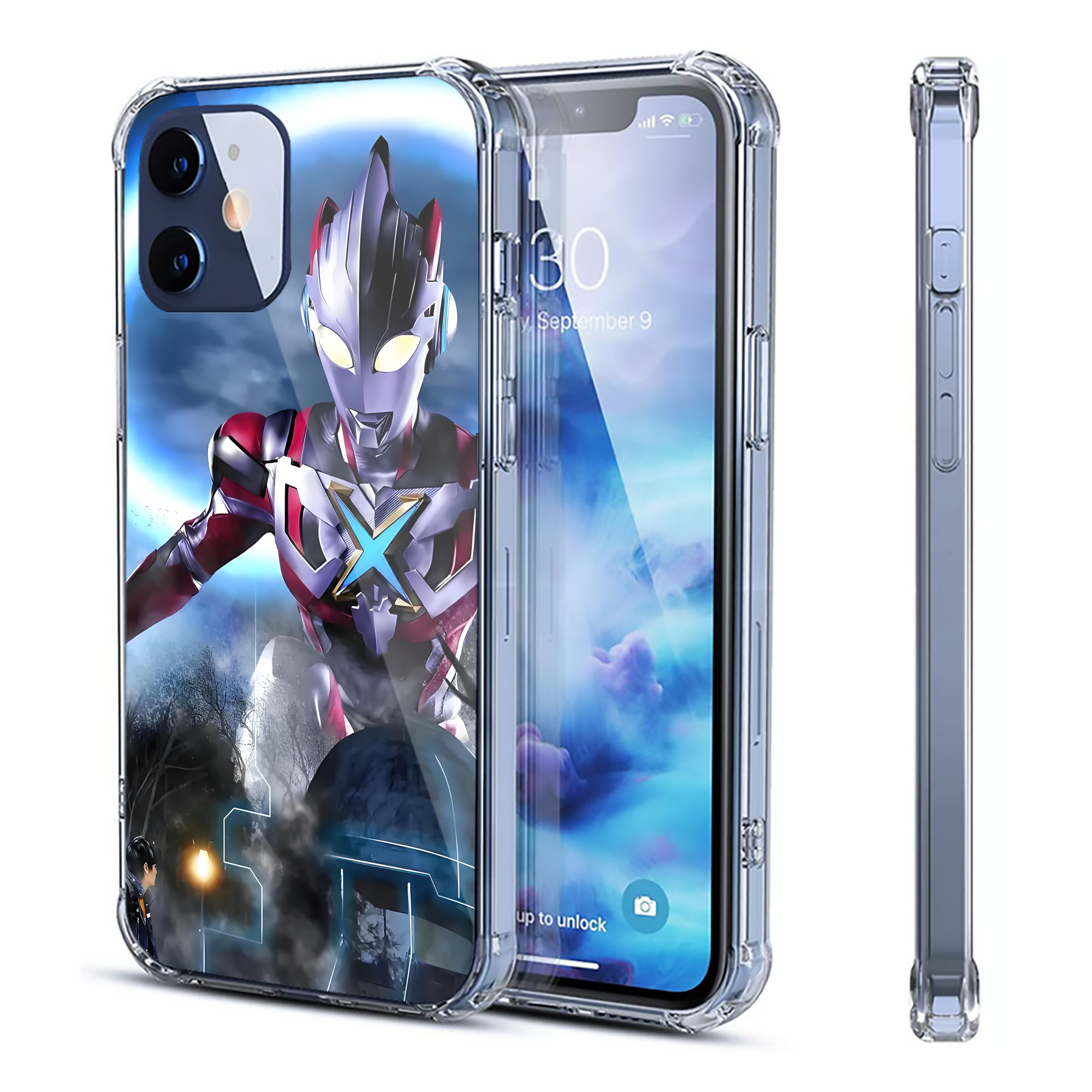 （画像用） ウルトラマン Ultraman 【iPhone 12シリーズ対応】透明スマホケース（クリアソフトケース）